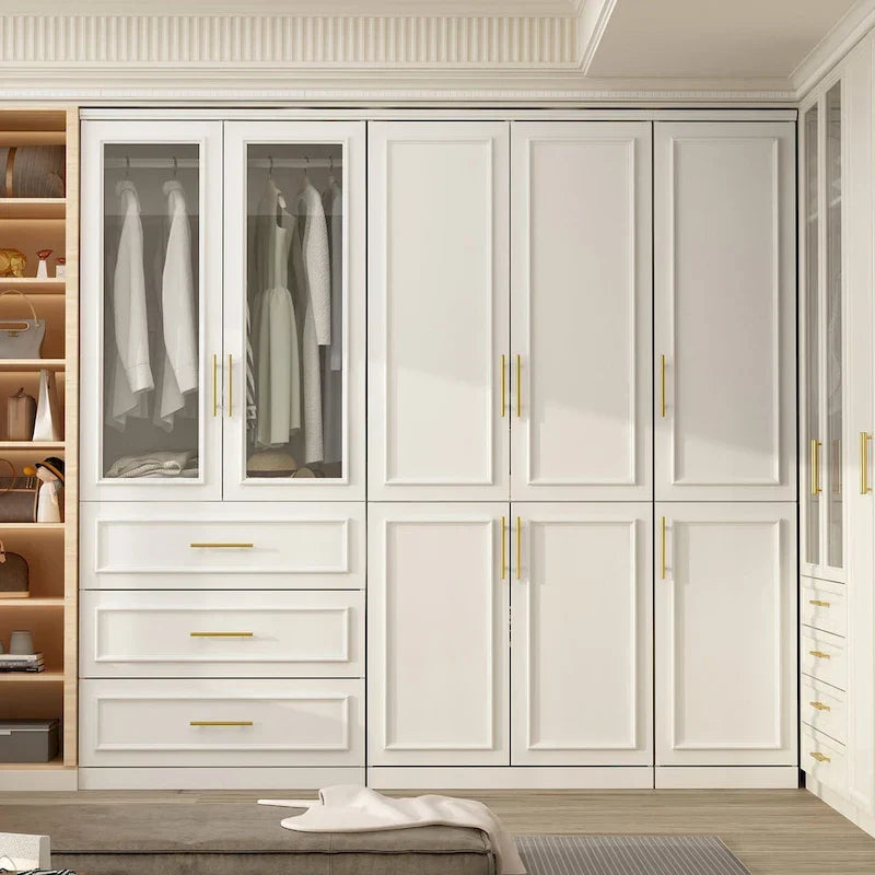 74.8-Inch Tall Large Modular Wardrobe Closet with Glass Doors 1