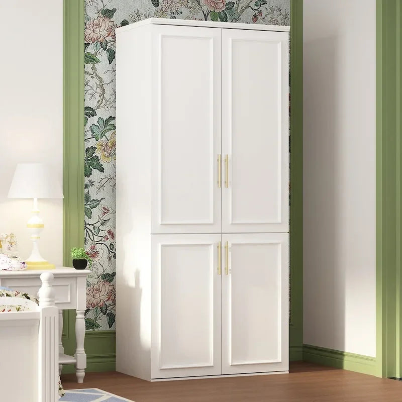 74.8-Inch Tall Large Modular Wardrobe Closet with Glass Doors 19