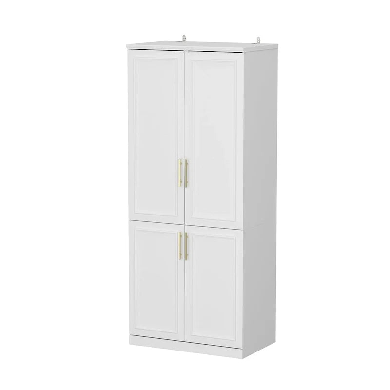 74.8-Inch Tall Large Modular Wardrobe Closet with Glass Doors 24