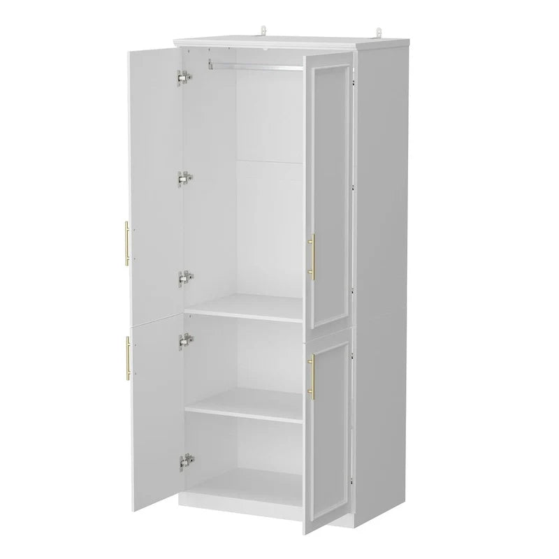74.8-Inch Tall Large Modular Wardrobe Closet with Glass Doors 25