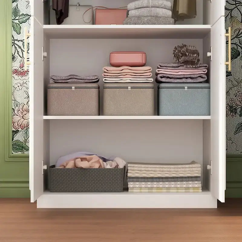 74.8-Inch Tall Large Modular Wardrobe Closet with Glass Doors 29