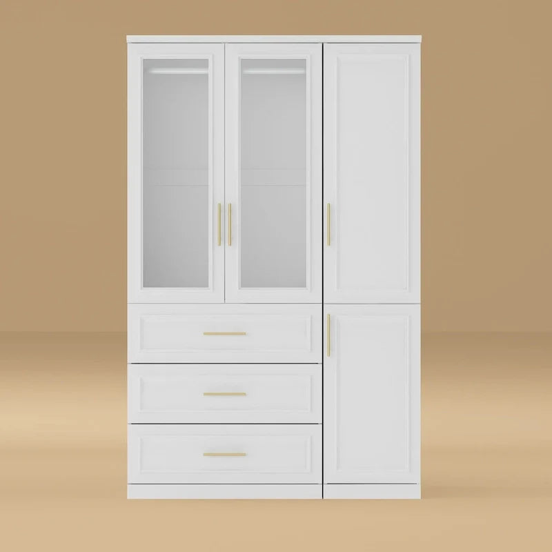 74.8-Inch Tall Large Modular Wardrobe Closet with Glass Doors 41