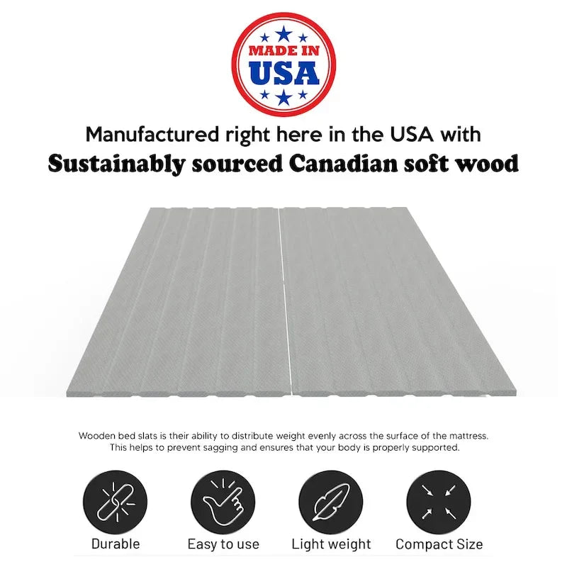 0.75-Inch Vertical Standard Mattress Support Wooden Slats with Protective Cover 5
