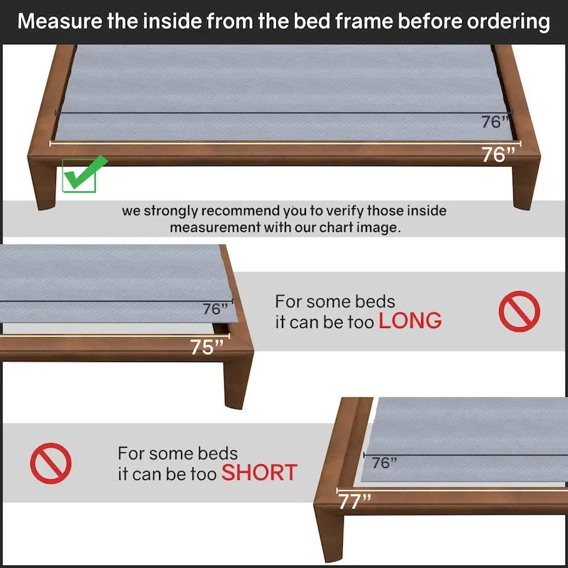 0.75-Inch Vertical Standard Mattress Support Wooden Slats with Protective Cover 11