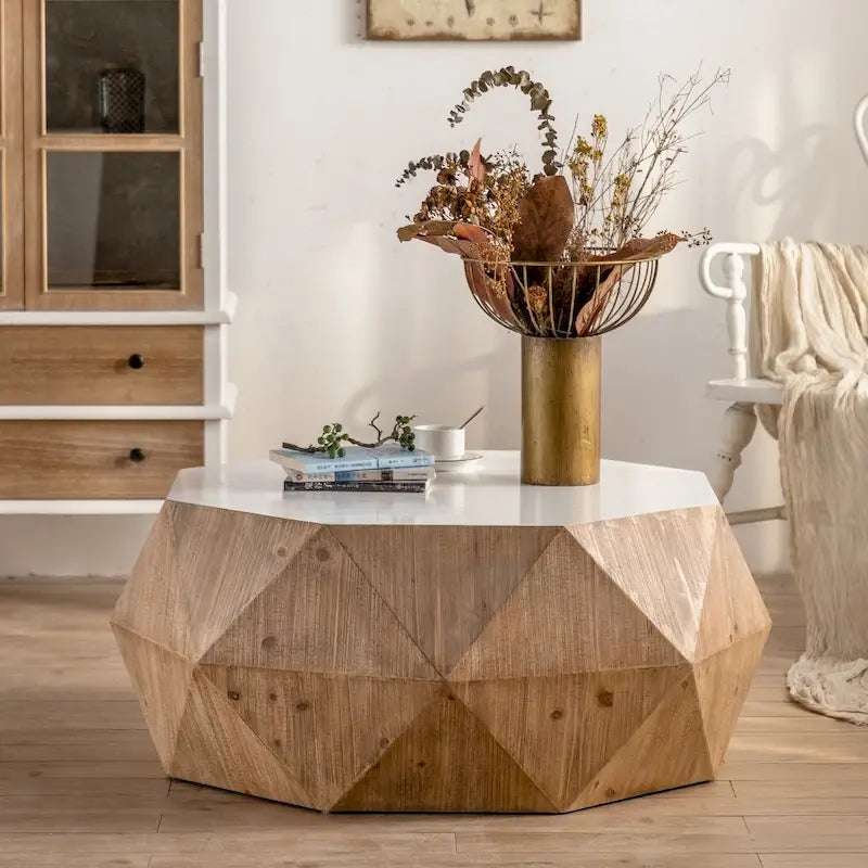 38-Inch Three-Dimensional Embossed Retro American Coffee Table 17