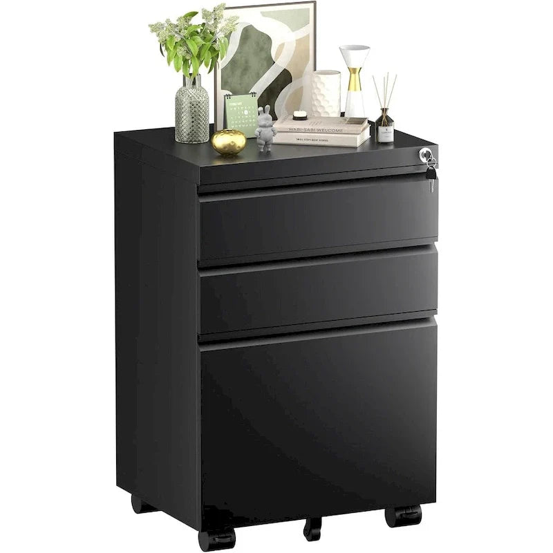 Metal Locking File Cabinet with 3 Drawers for Home Office 45