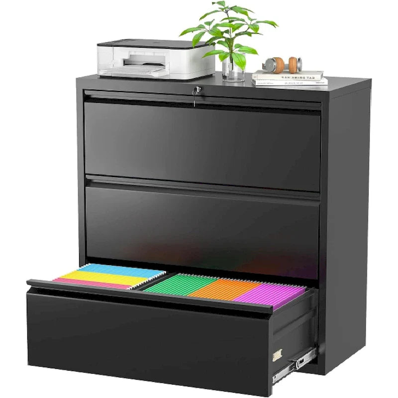 Metal Locking File Cabinet with 3 Drawers for Home Office 47