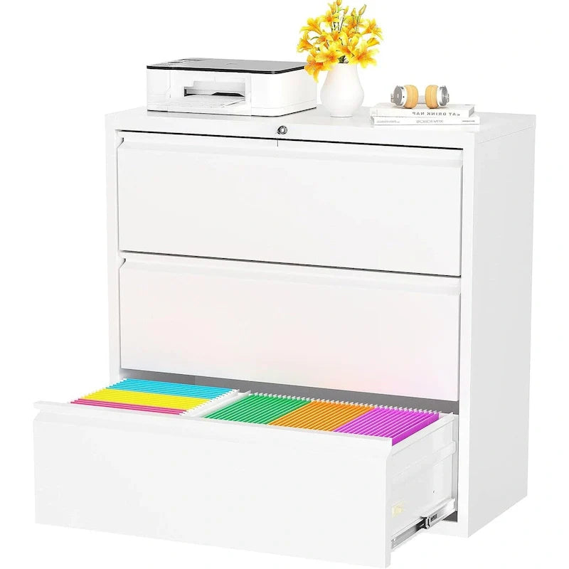Metal Locking File Cabinet with 3 Drawers for Home Office 48