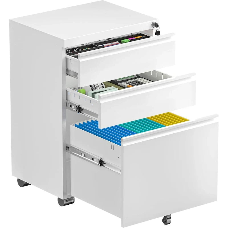 Metal Locking File Cabinet with 3 Drawers for Home Office 11