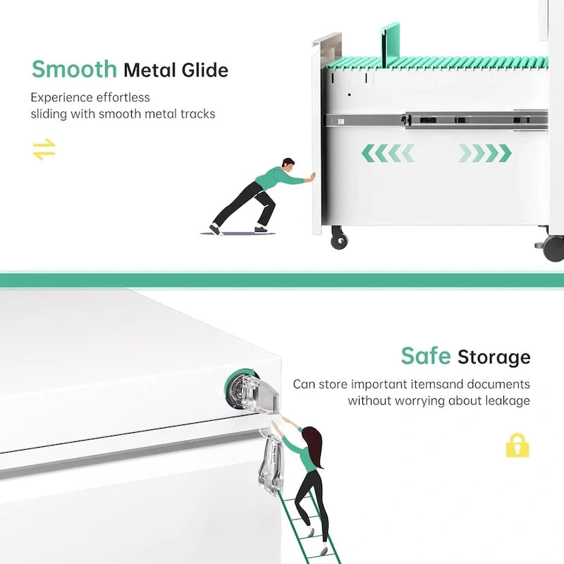 Metal Locking File Cabinet with 3 Drawers for Home Office 14