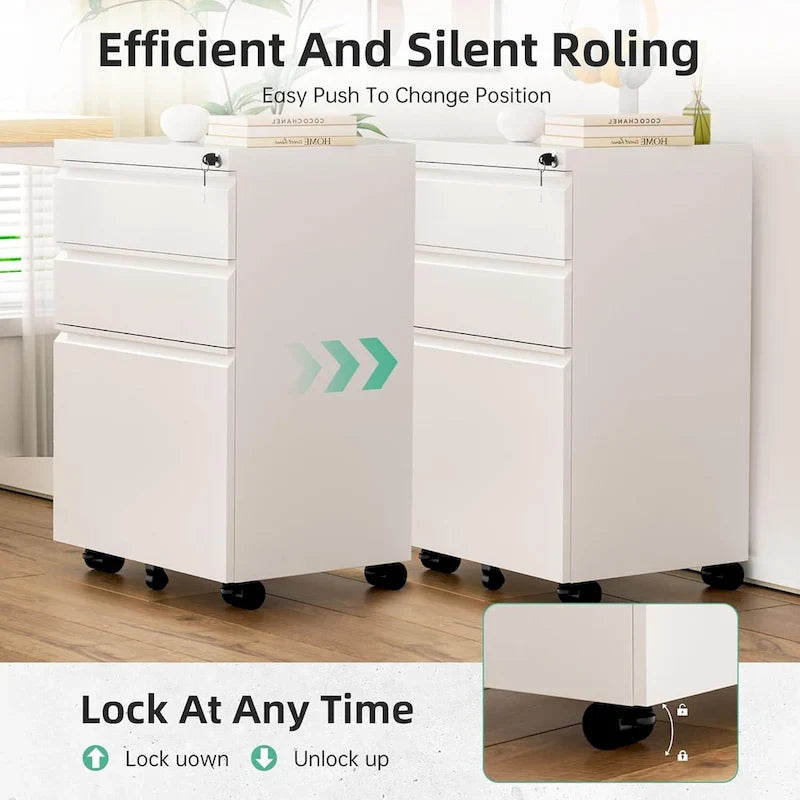 Metal Locking File Cabinet with 3 Drawers for Home Office 15