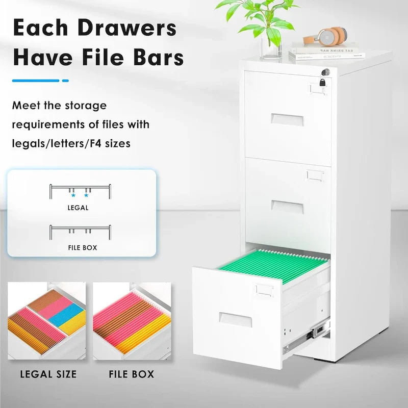 Metal Locking File Cabinet with 3 Drawers for Home Office 21