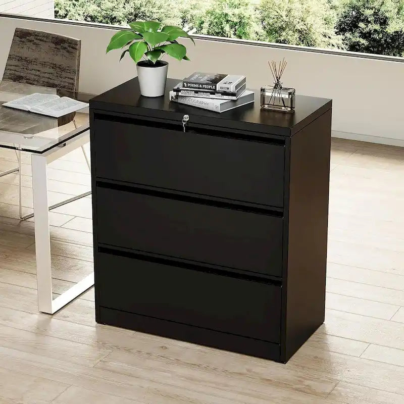 Metal Locking File Cabinet with 3 Drawers for Home Office 26