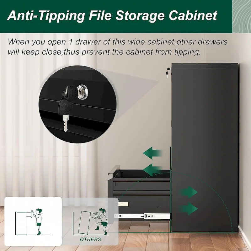 Metal Locking File Cabinet with 3 Drawers for Home Office 28