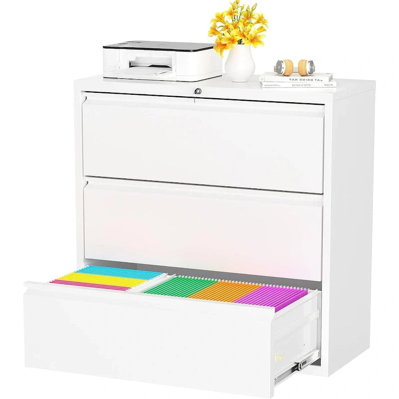 Metal Locking File Cabinet with 3 Drawers for Home Office 32