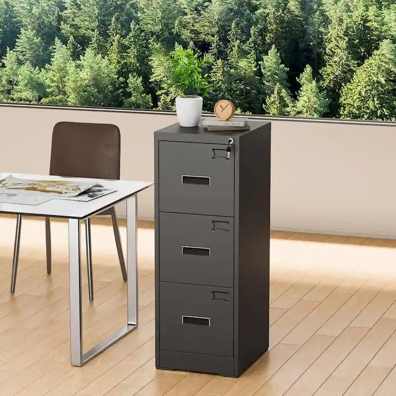 Metal Locking File Cabinet with 3 Drawers for Home Office 40
