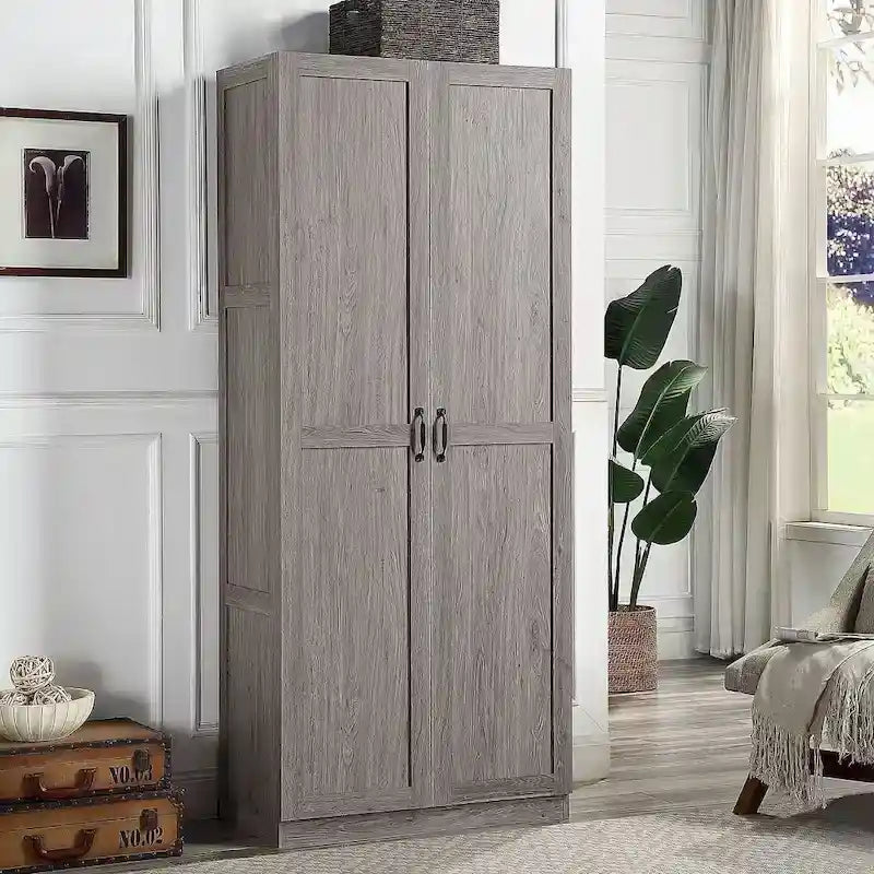 Modern Storage Wardrobe Cabinet with Doors and Multi Compartment Shelves 31