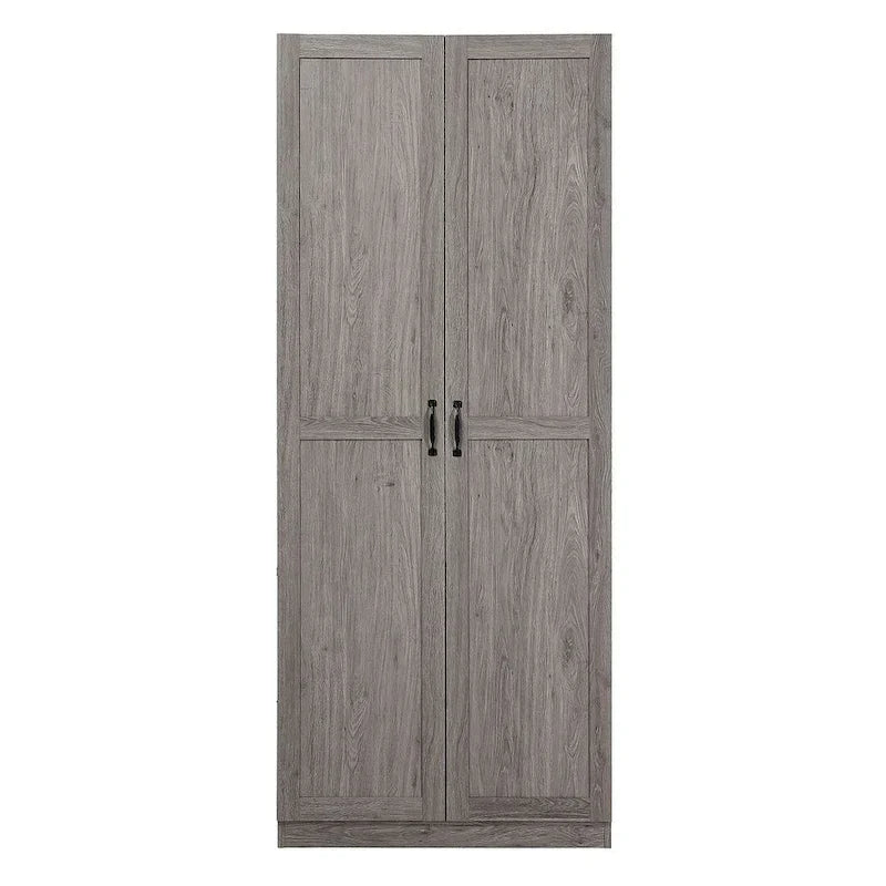 Modern Storage Wardrobe Cabinet with Doors and Multi Compartment Shelves
