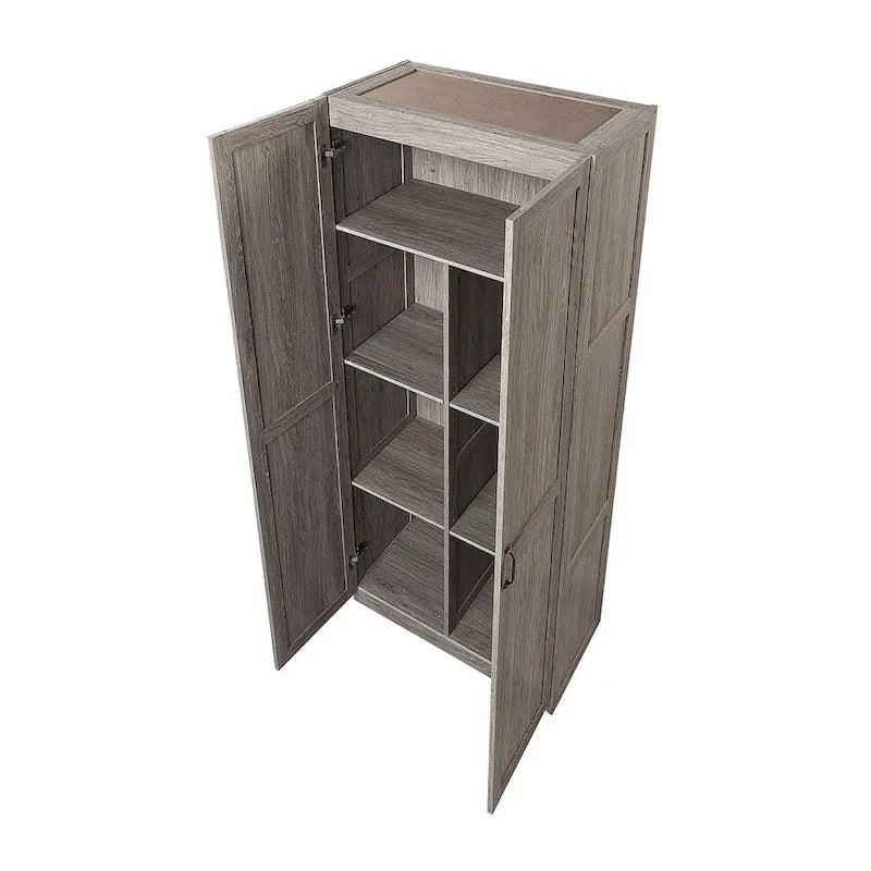 Modern Storage Wardrobe Cabinet with Doors and Multi Compartment Shelves 4