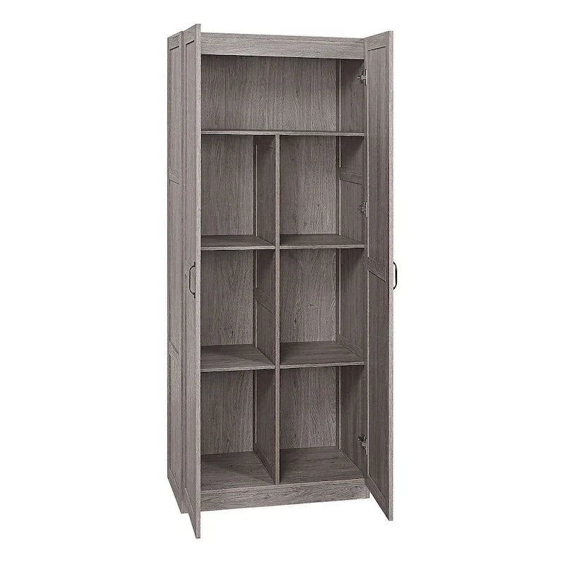 Modern Storage Wardrobe Cabinet with Doors and Multi Compartment Shelves 5