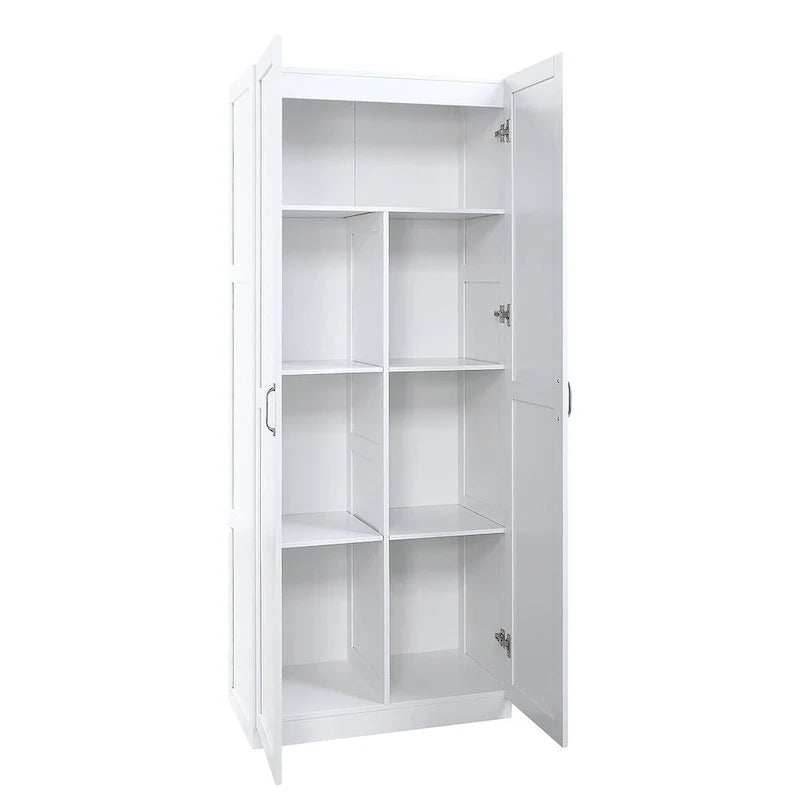 Modern Storage Wardrobe Cabinet with Doors and Multi Compartment Shelves 15