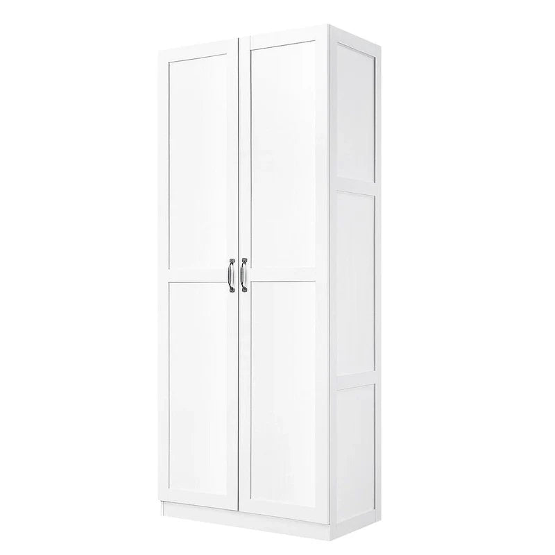 Modern Storage Wardrobe Cabinet with Doors and Multi Compartment Shelves 16