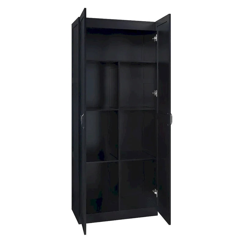 Modern Storage Wardrobe Cabinet with Doors and Multi Compartment Shelves 25