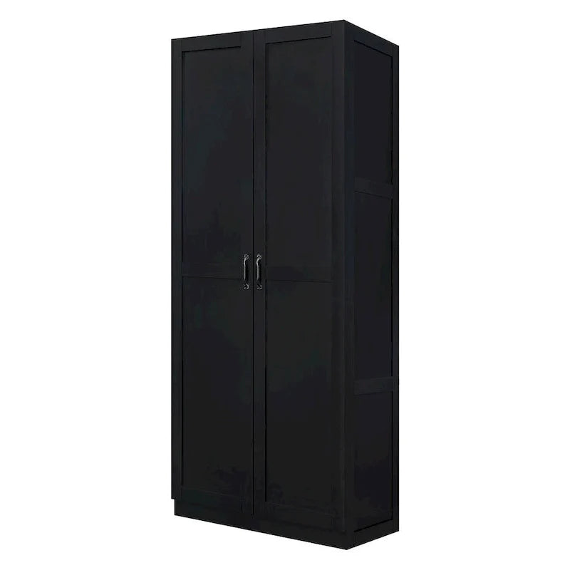 Modern Storage Wardrobe Cabinet with Doors and Multi Compartment Shelves 26