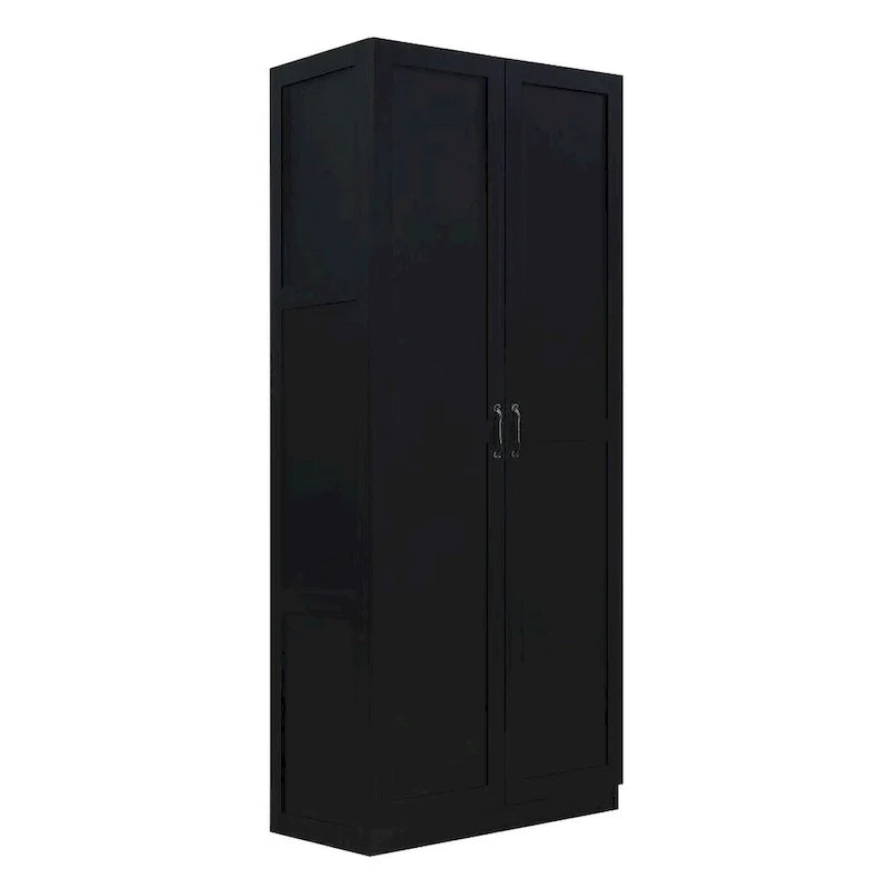 Modern Storage Wardrobe Cabinet with Doors and Multi Compartment Shelves 30