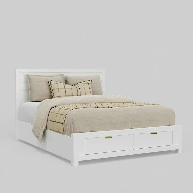 White Carmel Eastern King Storage Bed 1
