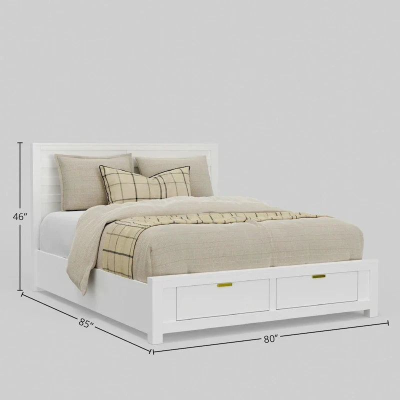 White Carmel Eastern King Storage Bed 2