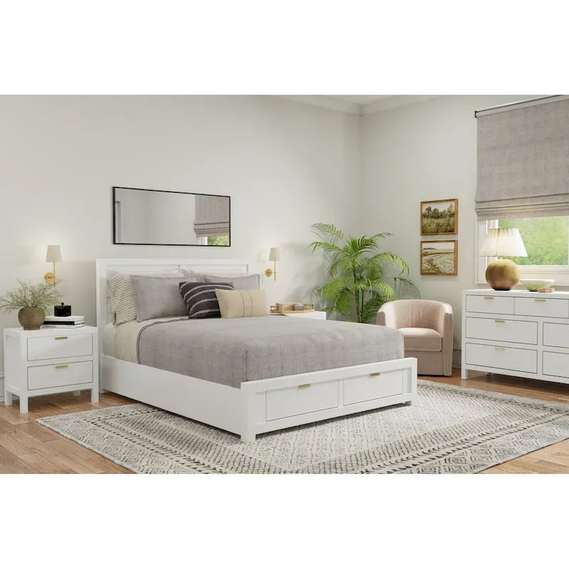 White Carmel Eastern King Storage Bed 4