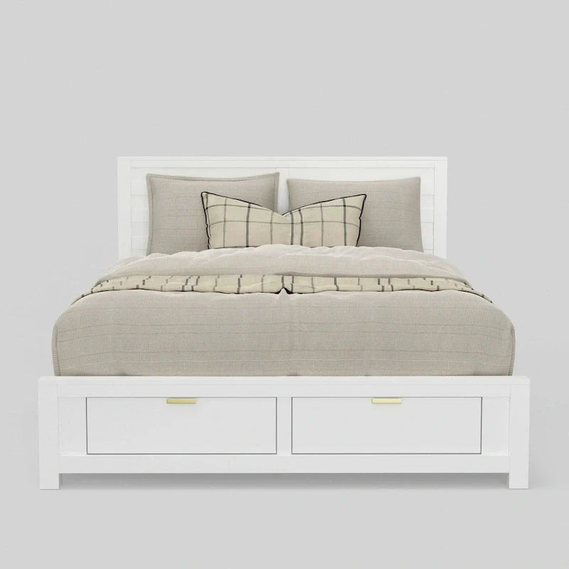 White Carmel Eastern King Storage Bed 6