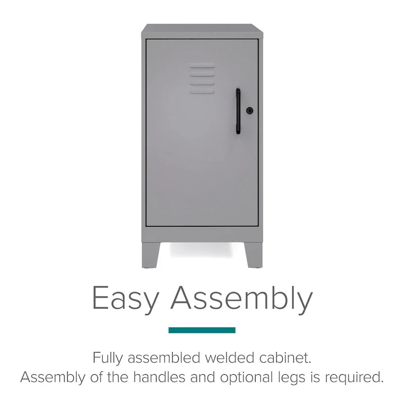 27.5-Inch High Mini Storage Locker Cabinet with 2 Shelves and Vented Doors 2