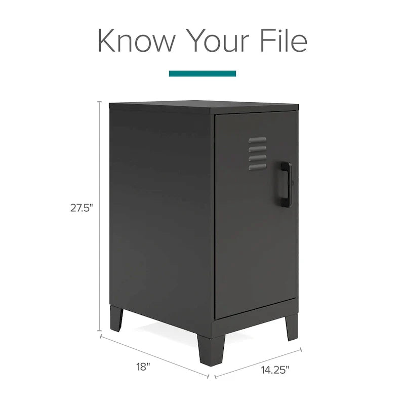 27.5-Inch High Mini Storage Locker Cabinet with 2 Shelves and Vented Doors 4