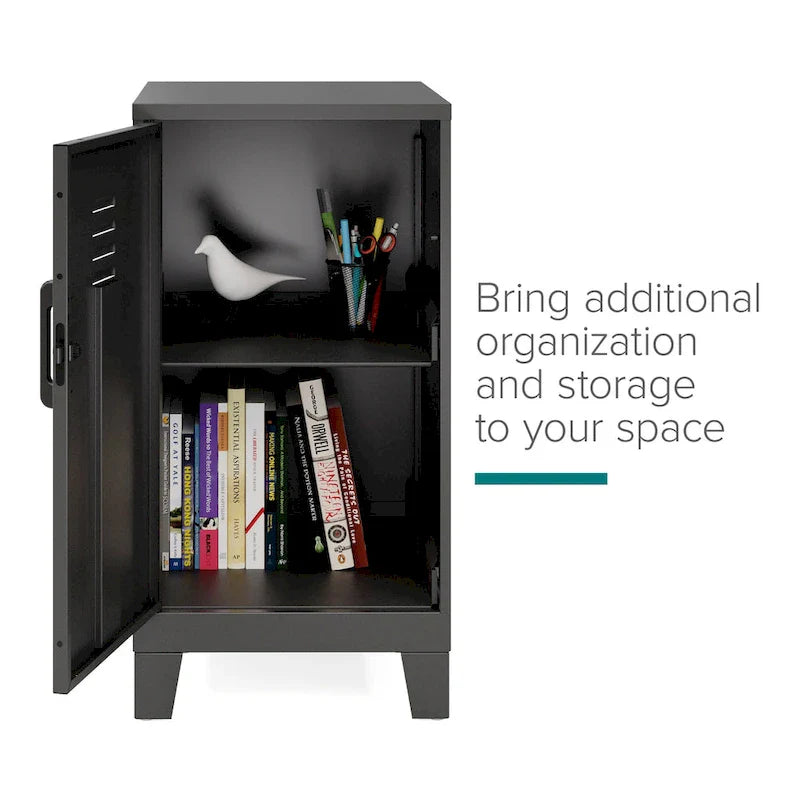 27.5-Inch High Mini Storage Locker Cabinet with 2 Shelves and Vented Doors 6