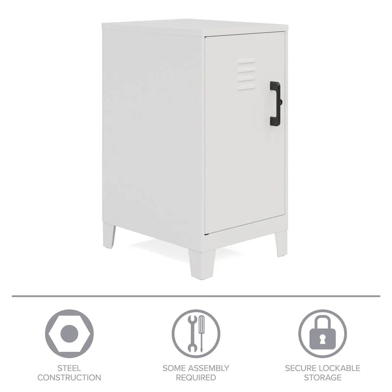27.5-Inch High Mini Storage Locker Cabinet with 2 Shelves and Vented Doors 9