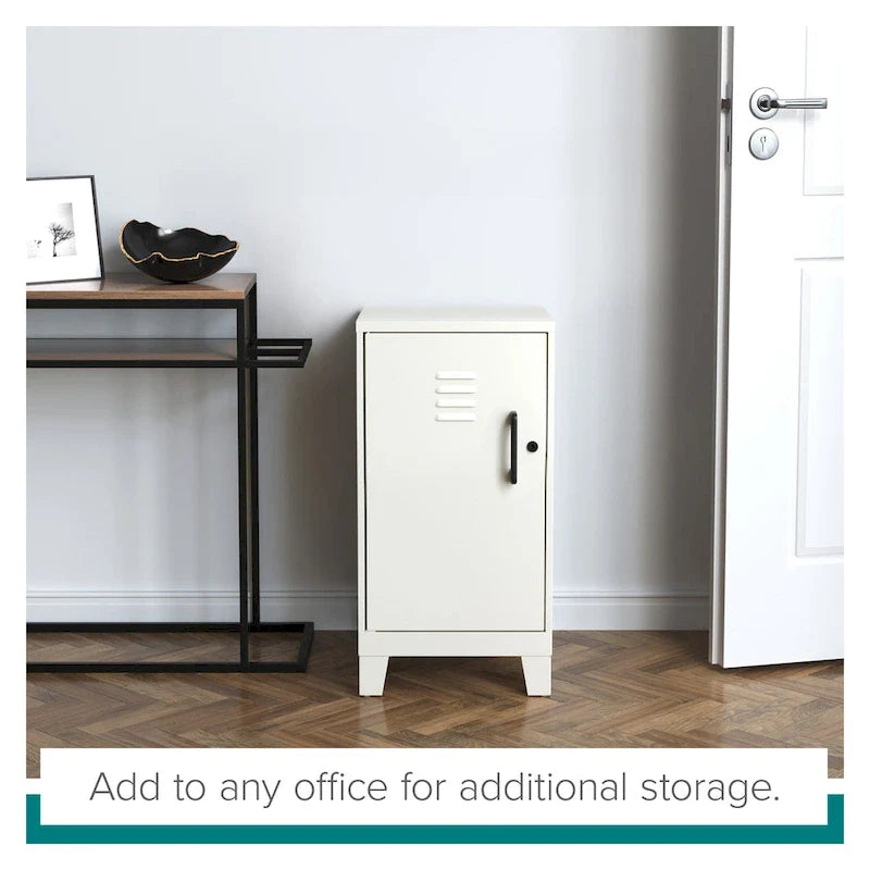 27.5-Inch High Mini Storage Locker Cabinet with 2 Shelves and Vented Doors 10