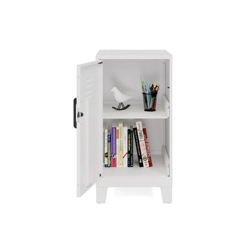 27.5-Inch High Mini Storage Locker Cabinet with 2 Shelves and Vented Doors 16