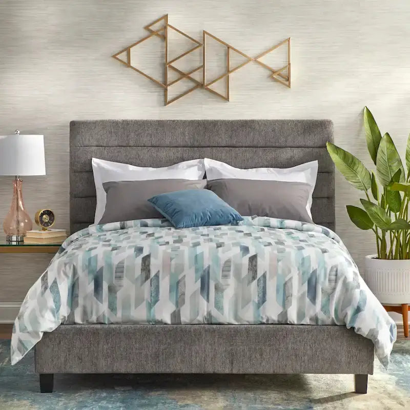 Raquel Queen Upholstered Bed with Channel Back by Lifestorey 3