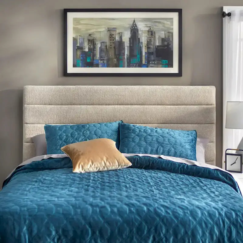 Raquel Queen Upholstered Bed with Channel Back by Lifestorey 9