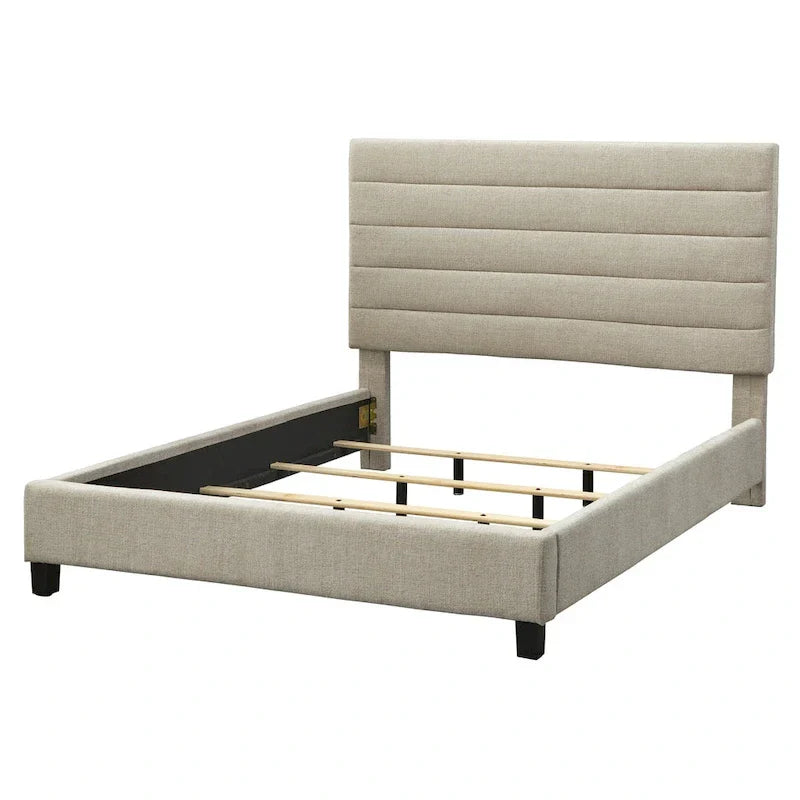 Raquel Queen Upholstered Bed with Channel Back by Lifestorey 13