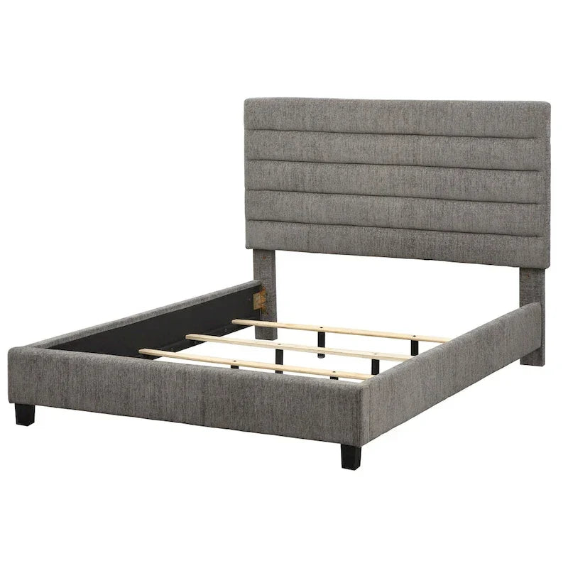 Raquel Queen Upholstered Bed with Channel Back by Lifestorey 15