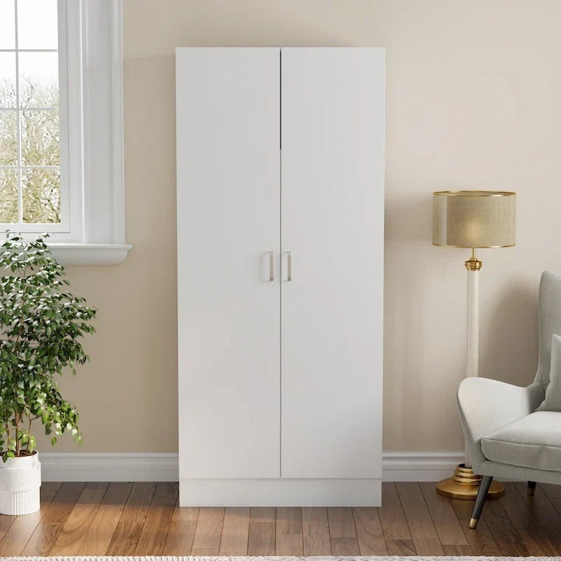 Freestanding 2-Door Bedroom Armoire with Hanging Rod 17