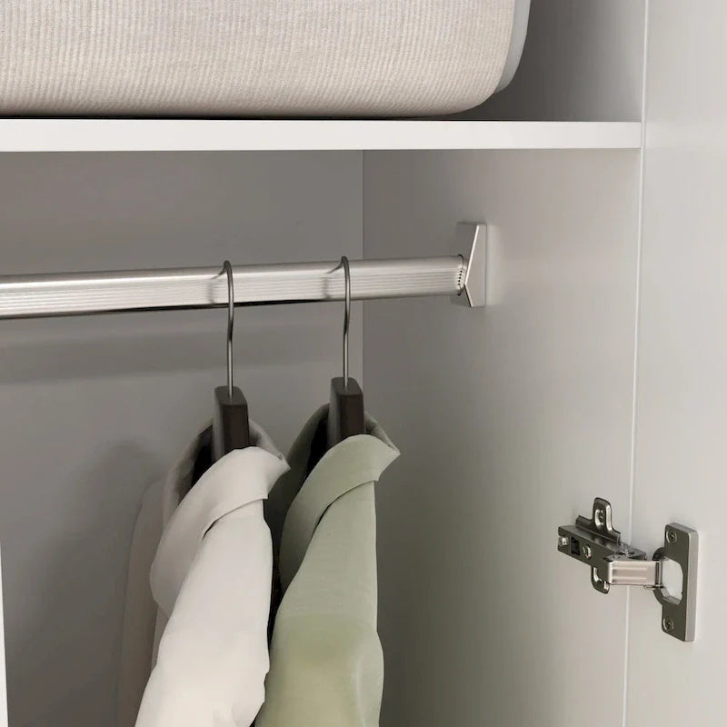 Freestanding 2-Door Bedroom Armoire with Hanging Rod 14