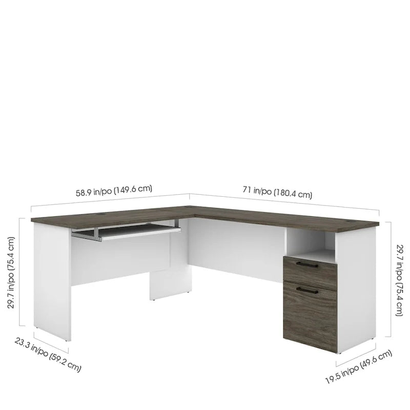Bestar Norma Corner Desk in L-Shape 8