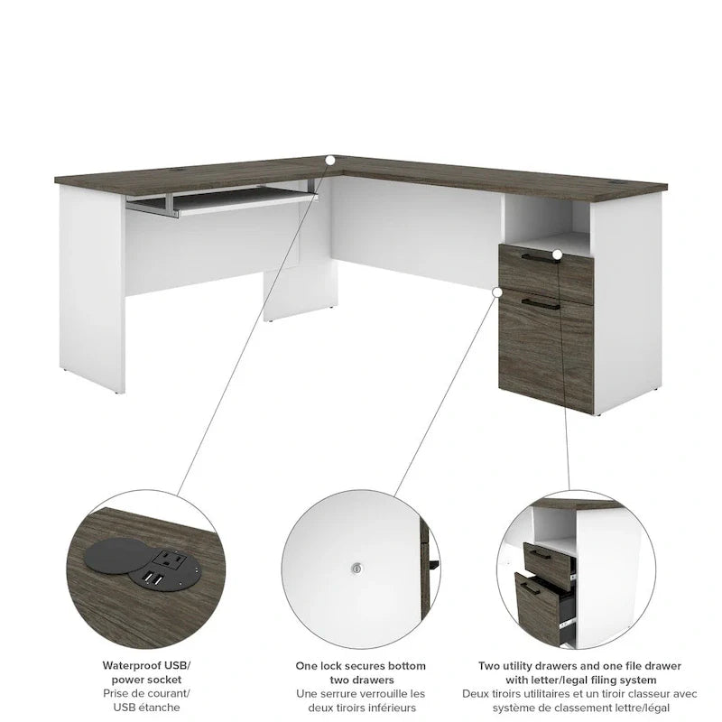 Bestar Norma Corner Desk in L-Shape 9