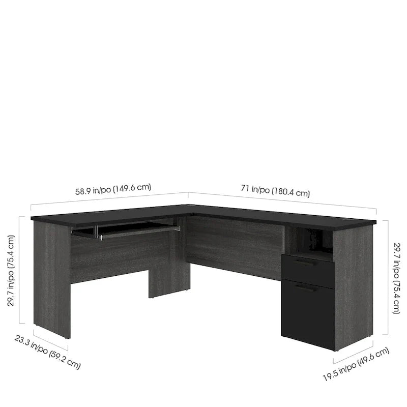 Bestar Norma Corner Desk in L-Shape 17