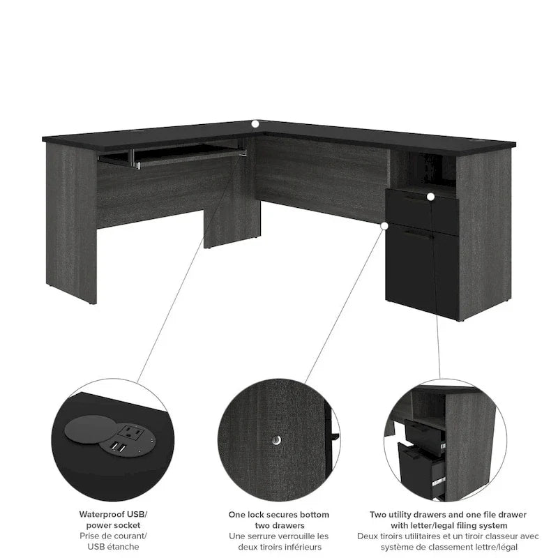 Bestar Norma Corner Desk in L-Shape 18