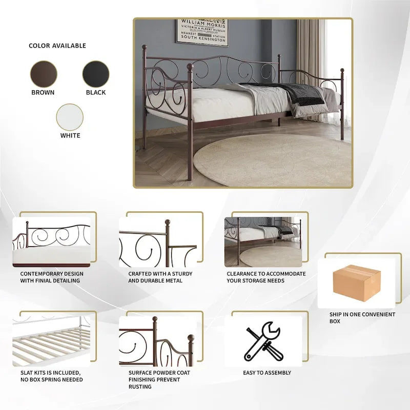 CraftPorch Modern Twin Metal Daybed 18